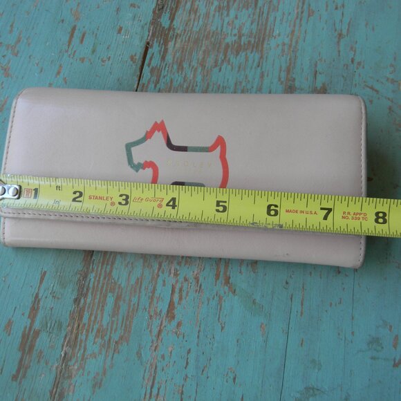 RADLEY London Smooth PINK Leather Shadow Stripe CLUTCH Wallet Scottie LARGE - Picture 2 of 9